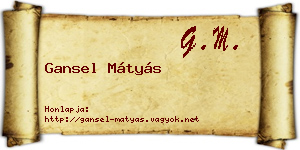 Gansel Mátyás névjegykártya